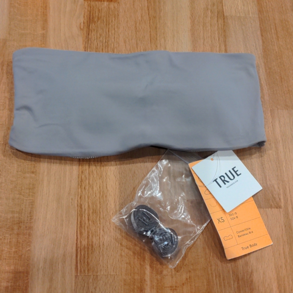 NWT True and Co. Bandeau Bra Taupe XS